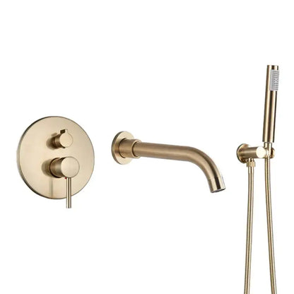 Matte black dual handle bathtub faucet set with handheld shower bathroom