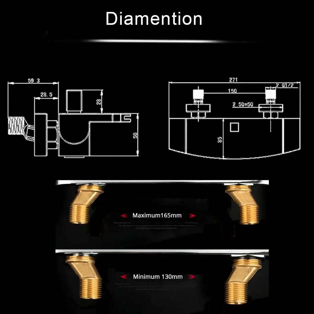 Matte black dual handle waterfall mixer tap with handshower bathroom