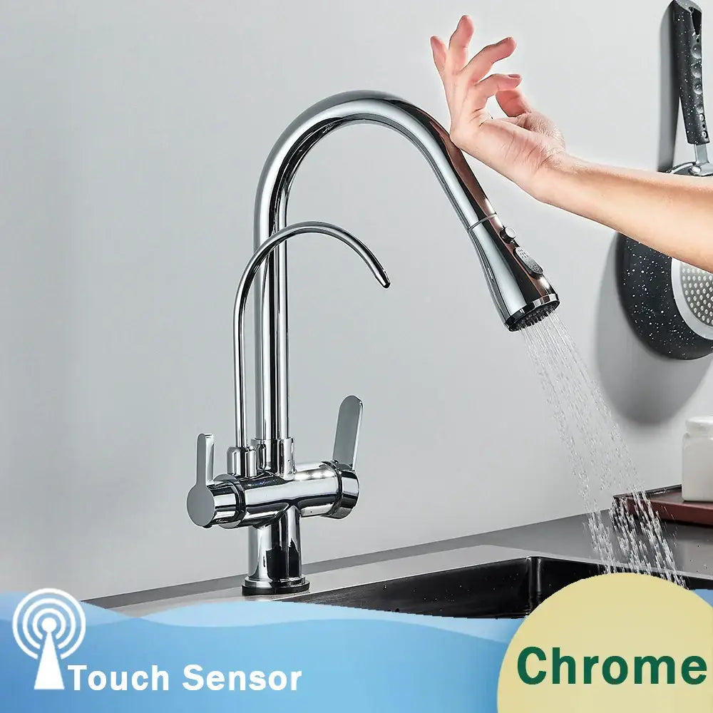 Matte black dual modes kitchen faucet with pull down sprayer