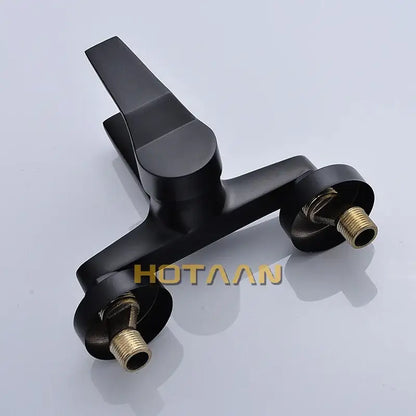 Matte black finish shower faucet with handheld mixer bathroom tap