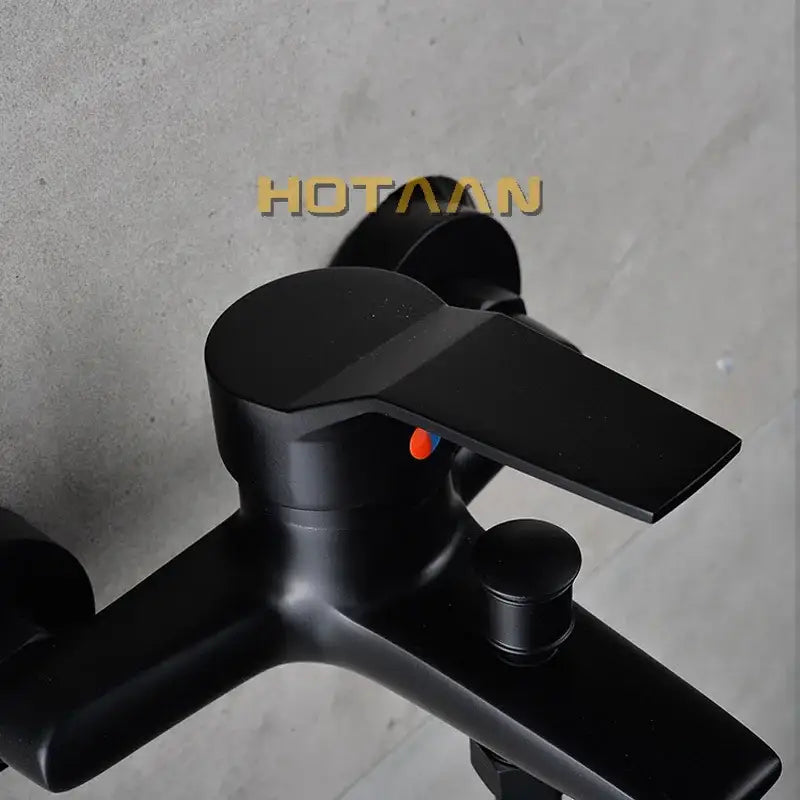Matte black finish shower faucet with handheld mixer bathroom tap