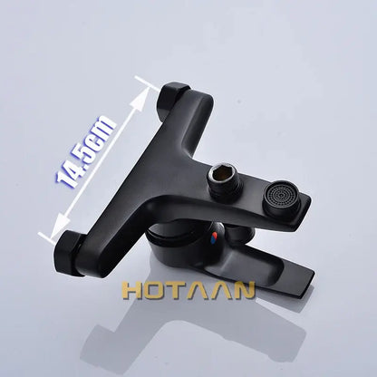 Matte black finish shower faucet with handheld mixer bathroom tap
