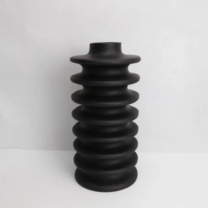 Matte black geometric circle spiral ceramic vases living room decor