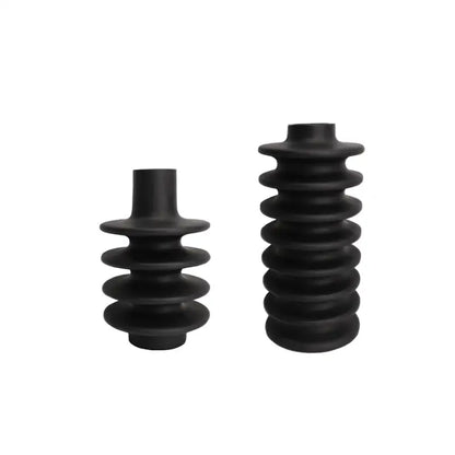 Matte black geometric circle spiral ceramic vases living room decor