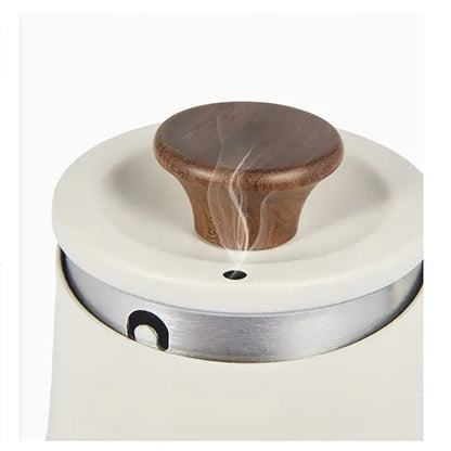 Matte black gooseneck pour over kettle with wood handle kitchen accessory