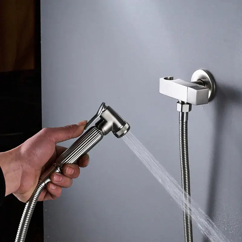 Matte black handheld bidet faucet bathroom sprayer with ribbed grip