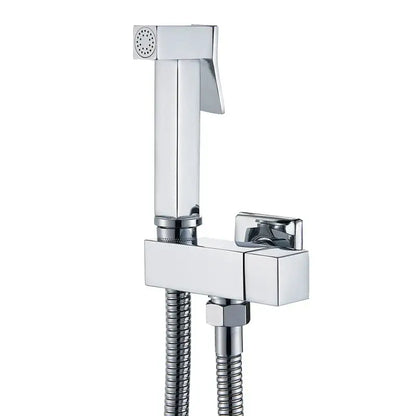 Matte black handheld bidet faucet bathroom sprayer with ribbed grip