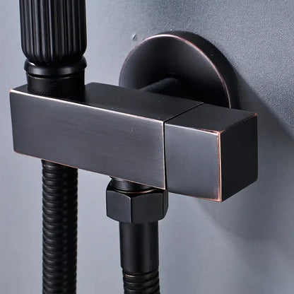 Matte black handheld bidet faucet bathroom sprayer with ribbed grip