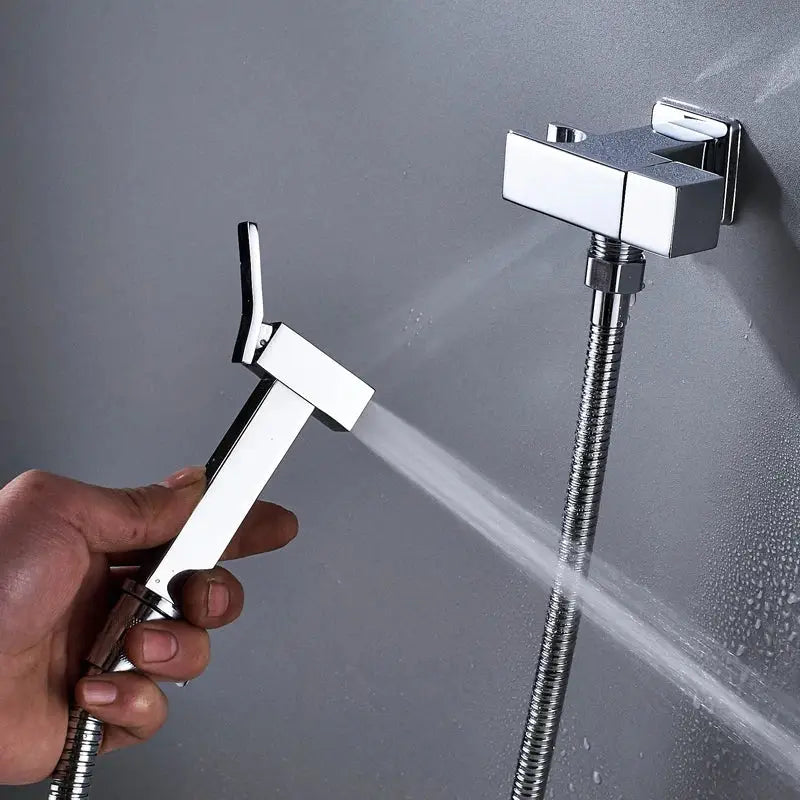 Matte black handheld bidet faucet bathroom sprayer with ribbed grip