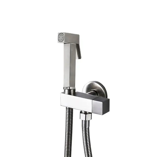 Matte black handheld bidet faucet bathroom sprayer with ribbed grip