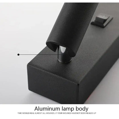 Matte black led wall light switch with usb port – bedroom sconce
