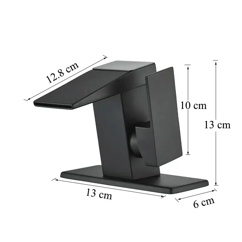 Matte black led waterfall basin faucet bathroom temperature display