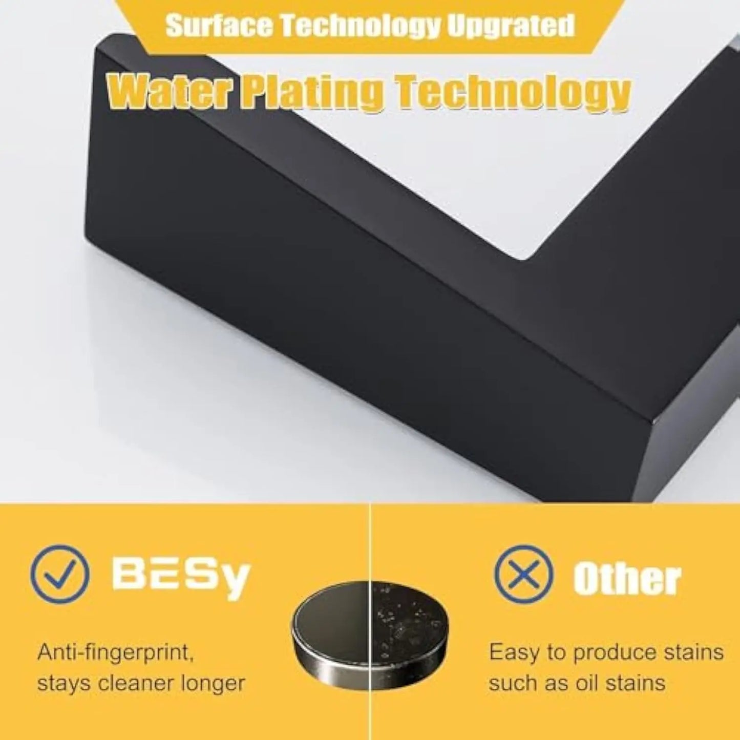 DecorBites™ Matte Black LED Waterfall Bathroom Faucet