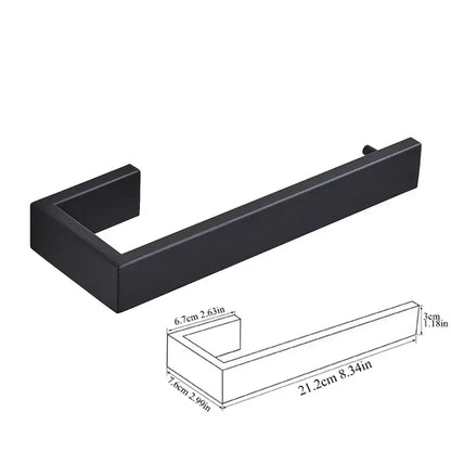Matte black metal bathroom hardware set – bathroom storage rack