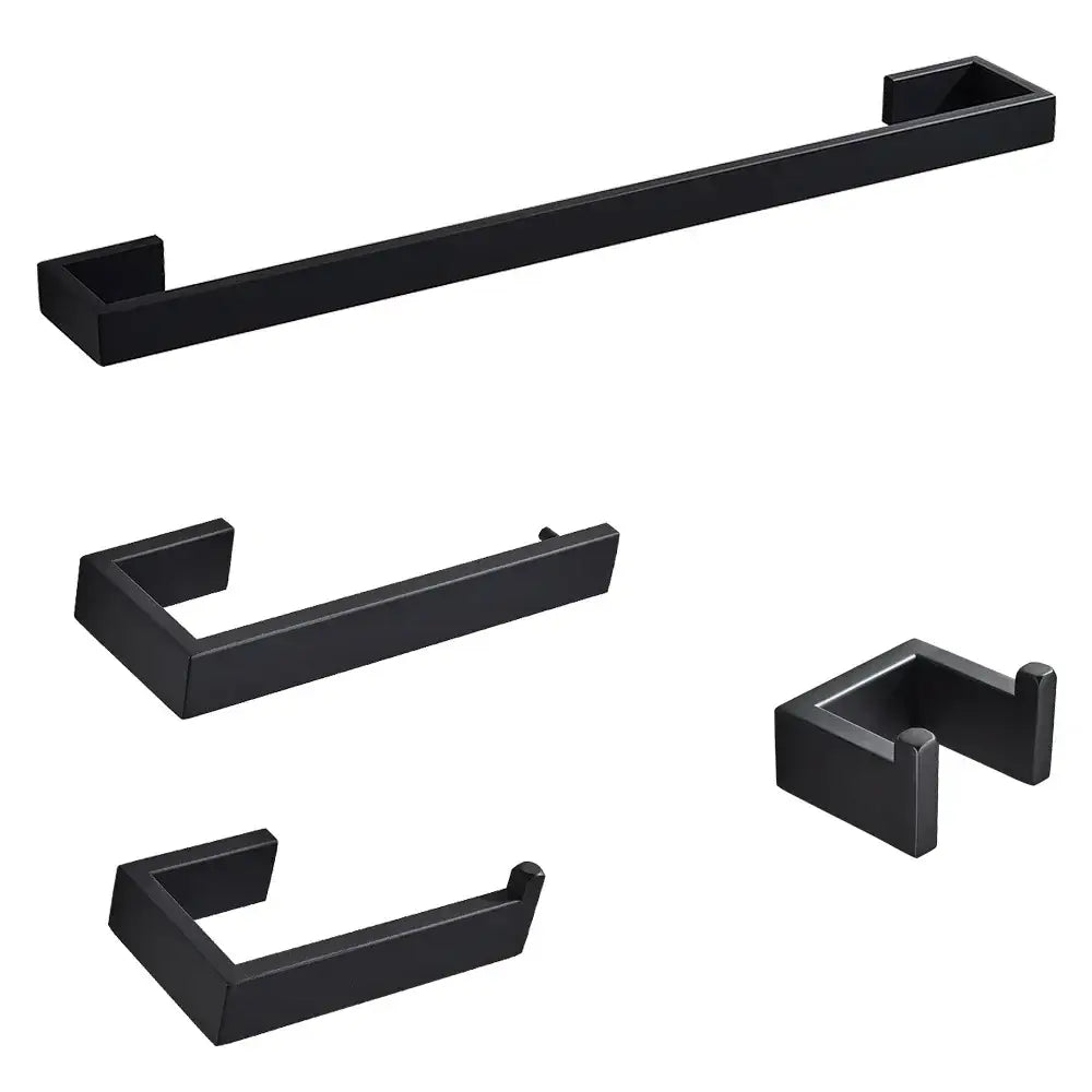 Matte black metal bathroom hardware set – bathroom storage rack