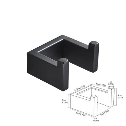Matte black metal bathroom hardware set – bathroom storage rack