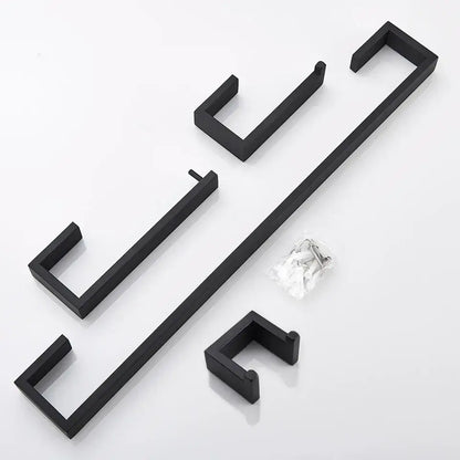 Matte black metal bathroom hardware set – bathroom storage rack