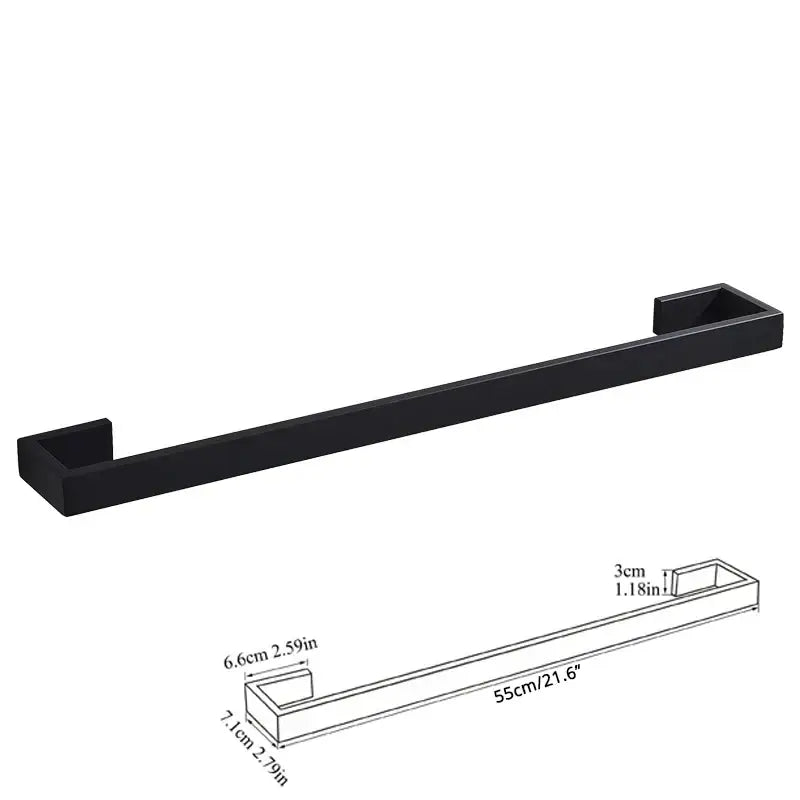 Matte black metal bathroom hardware set – bathroom storage rack