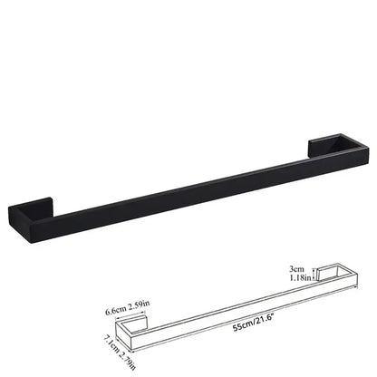Matte black metal bathroom hardware set – bathroom storage rack