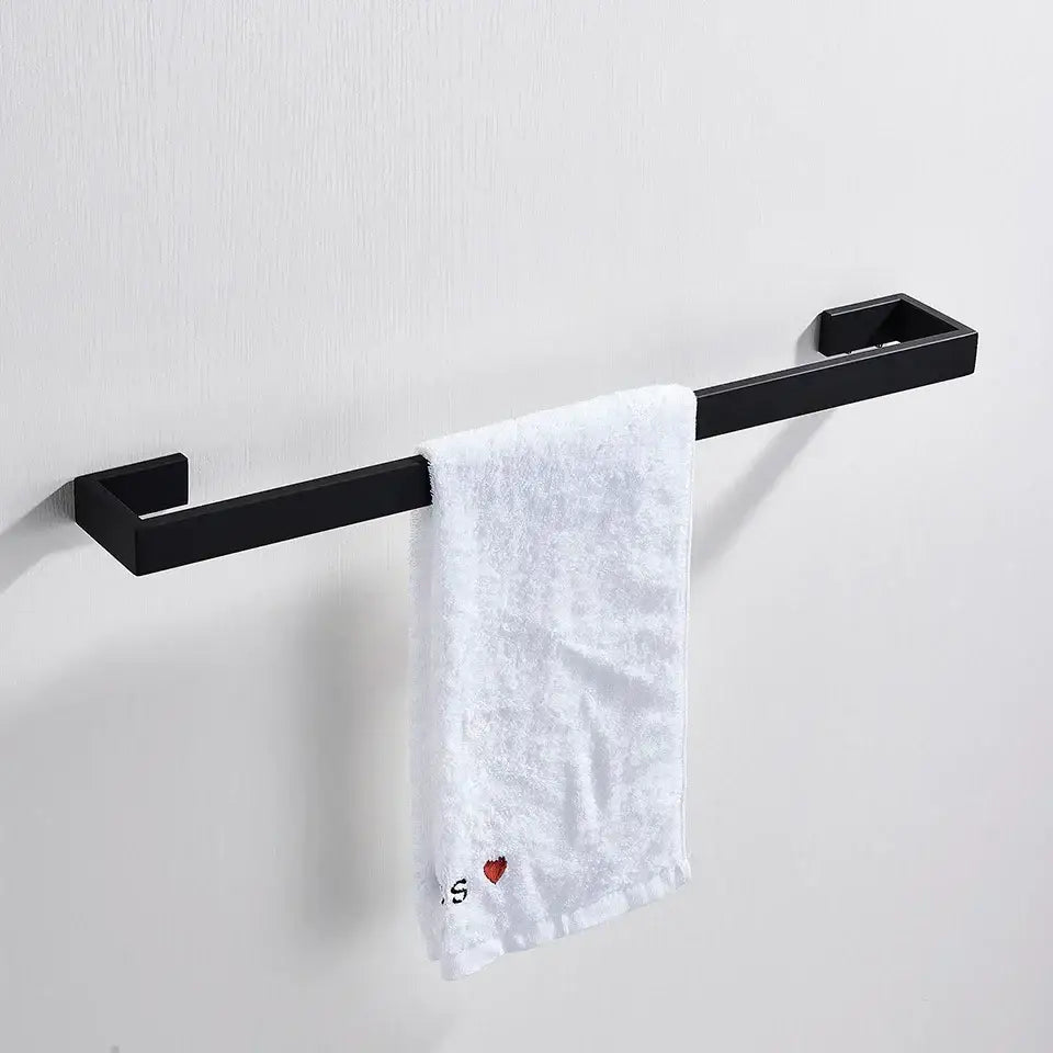 Matte black metal bathroom hardware set – bathroom storage rack
