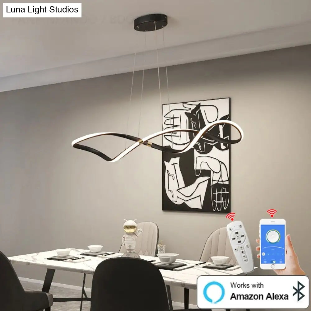 DecorBites™ Matte black Modern Led Chandelier For restaurant Kitchen island Hanging lamps Living room Bedroom
