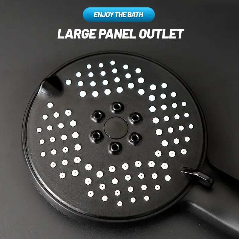 Matte black pressure boost shower head with hose for bathroom