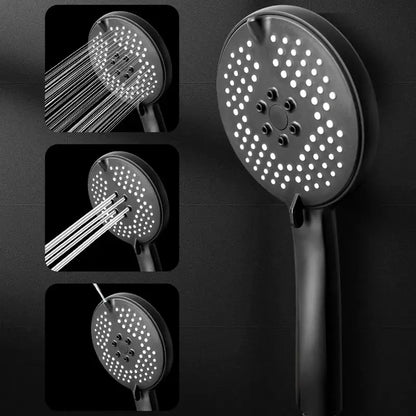 Matte black pressure boost shower head with hose for bathroom