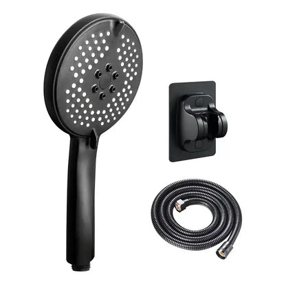Matte black pressure boost shower head with hose for bathroom