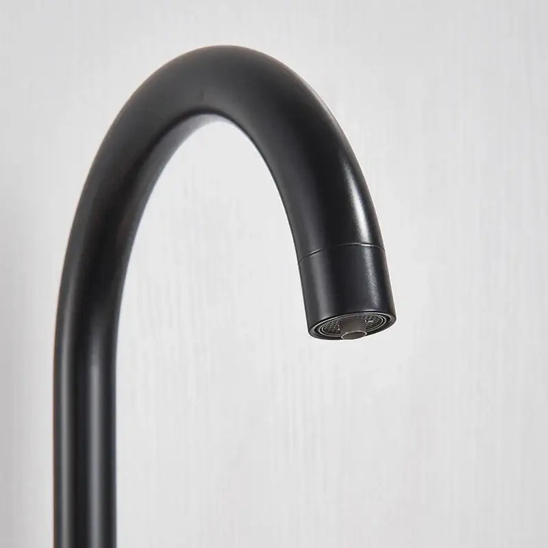Matte black purified water kitchen faucet dual handle mixer