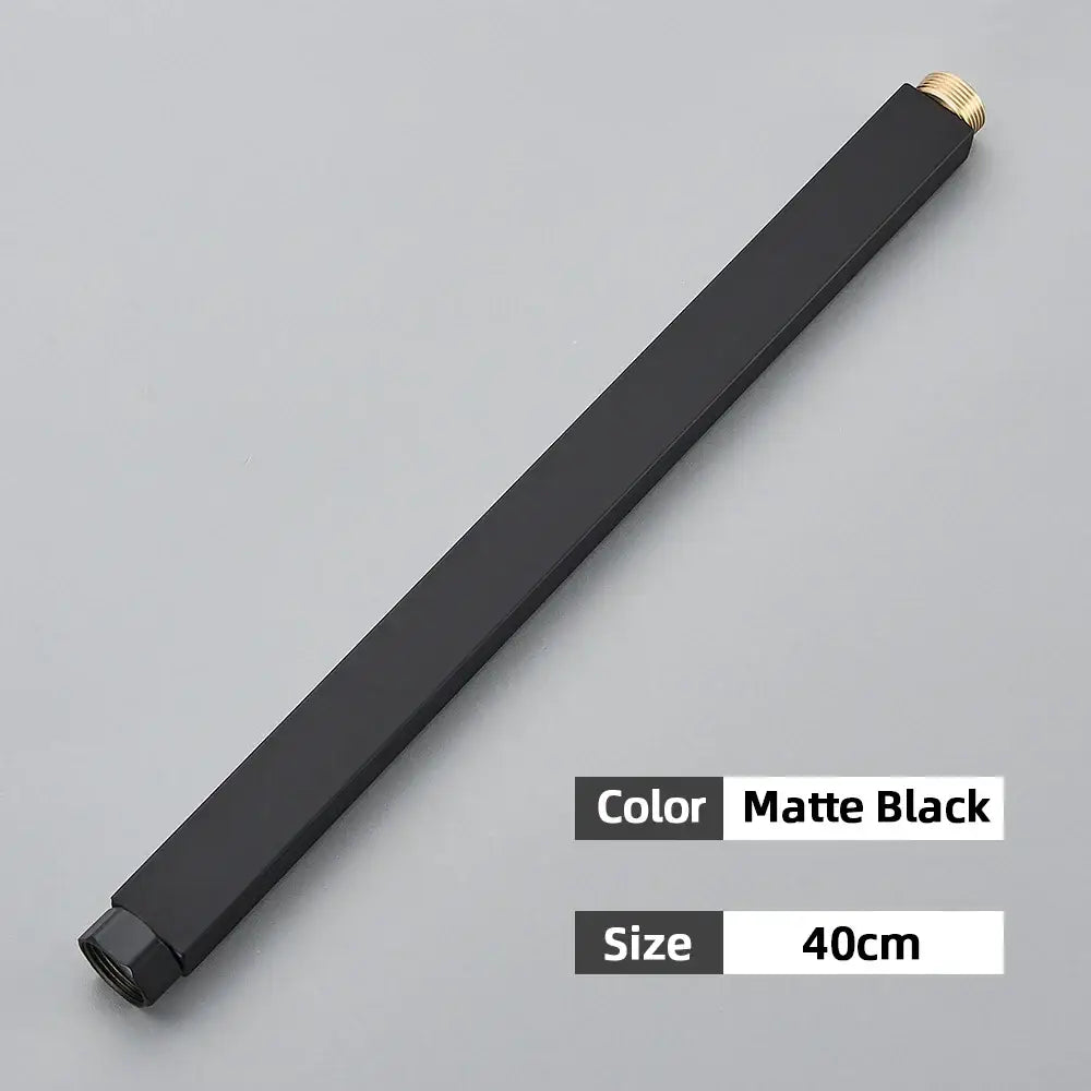 Matte black shower faucet extension tube bathroom brass fitting