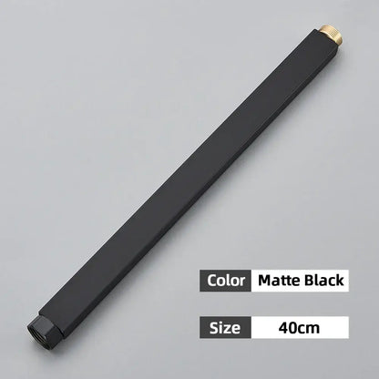 Matte black shower faucet extension tube bathroom brass fitting