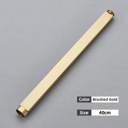 Matte black shower faucet extension tube bathroom brass fitting
