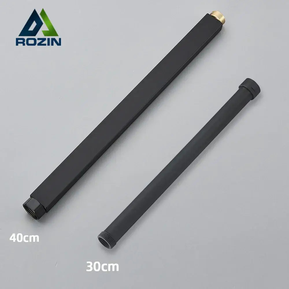 Matte black shower faucet extension tube bathroom brass fitting