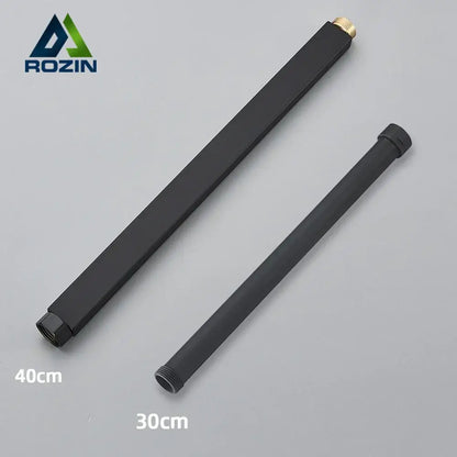 Matte black shower faucet extension tube bathroom brass fitting