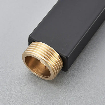 Matte black shower faucet extension tube bathroom brass fitting