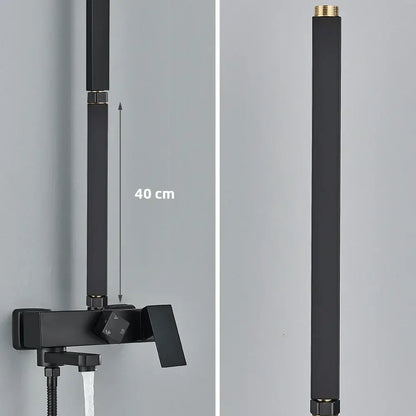 Matte black shower faucet extension tube bathroom brass fitting