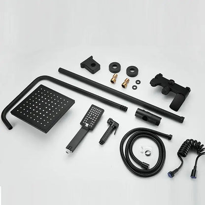Matte black shower faucet set with handheld sprayer bathroom tap
