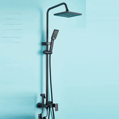 Matte black shower faucet set with handheld sprayer bathroom tap