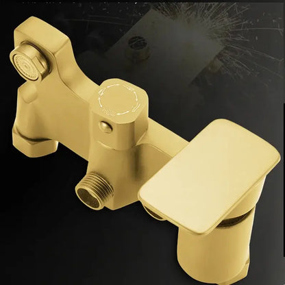 Matte black shower faucet set with handheld sprayer bathroom tap