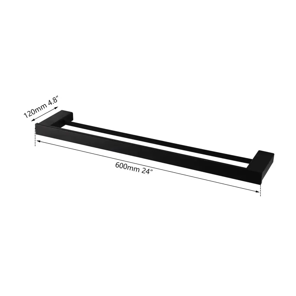 Matte black stainless steel bathroom hardware set with frosted glass