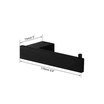 Matte black stainless steel bathroom hardware set with frosted glass