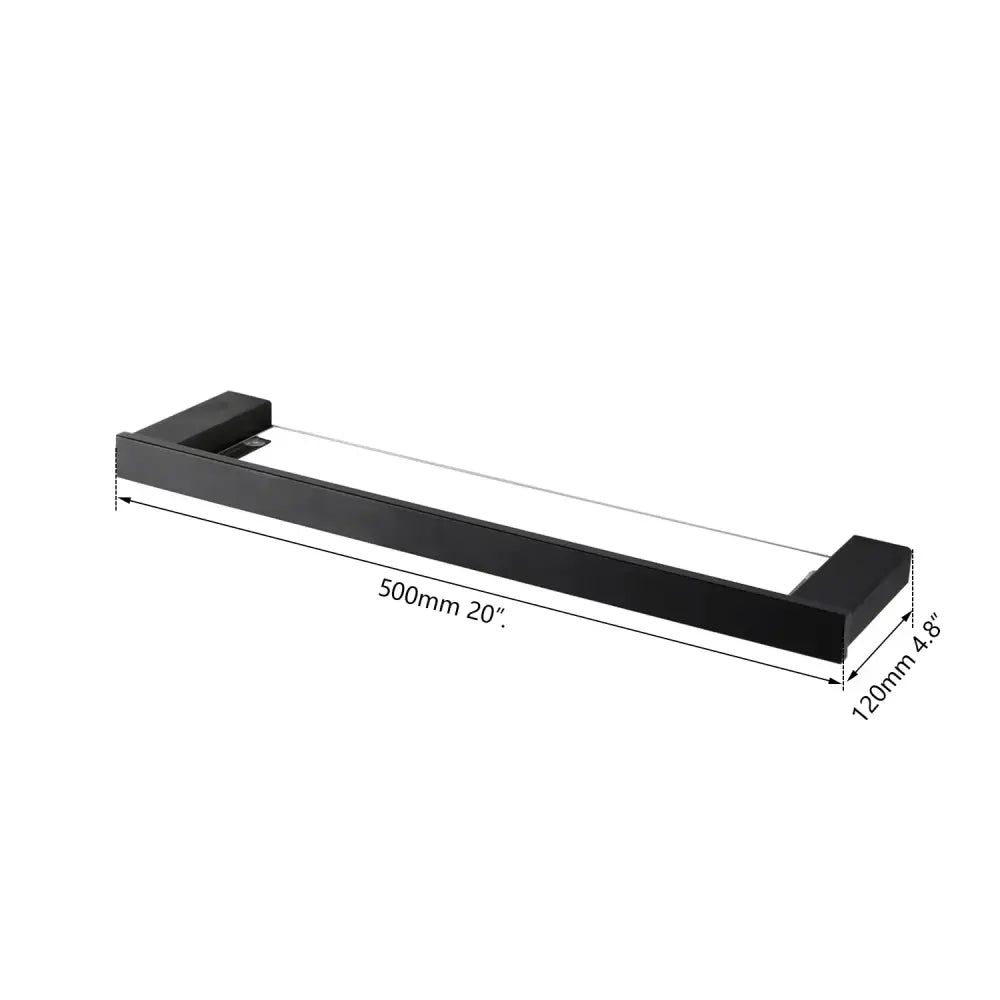 Matte black stainless steel bathroom hardware set with frosted glass