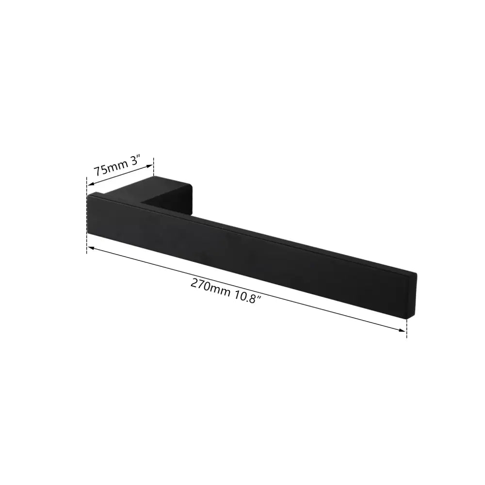Matte black stainless steel bathroom hardware set with frosted glass