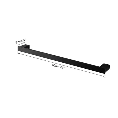 Matte black stainless steel bathroom hardware set with frosted glass