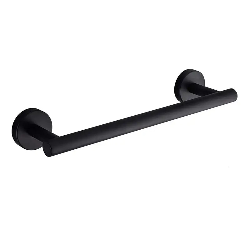 Matte black stainless steel bathroom set with double towel rack