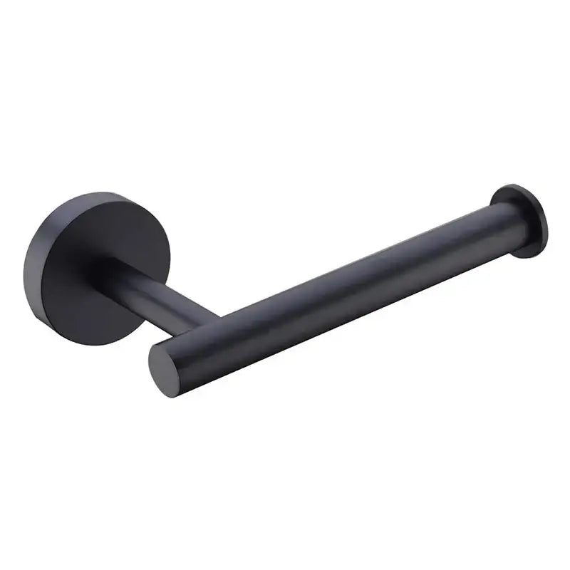 Matte black stainless steel bathroom set with double towel rack