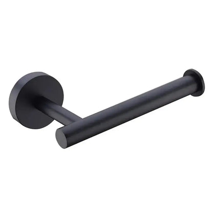 Matte black stainless steel bathroom set with double towel rack