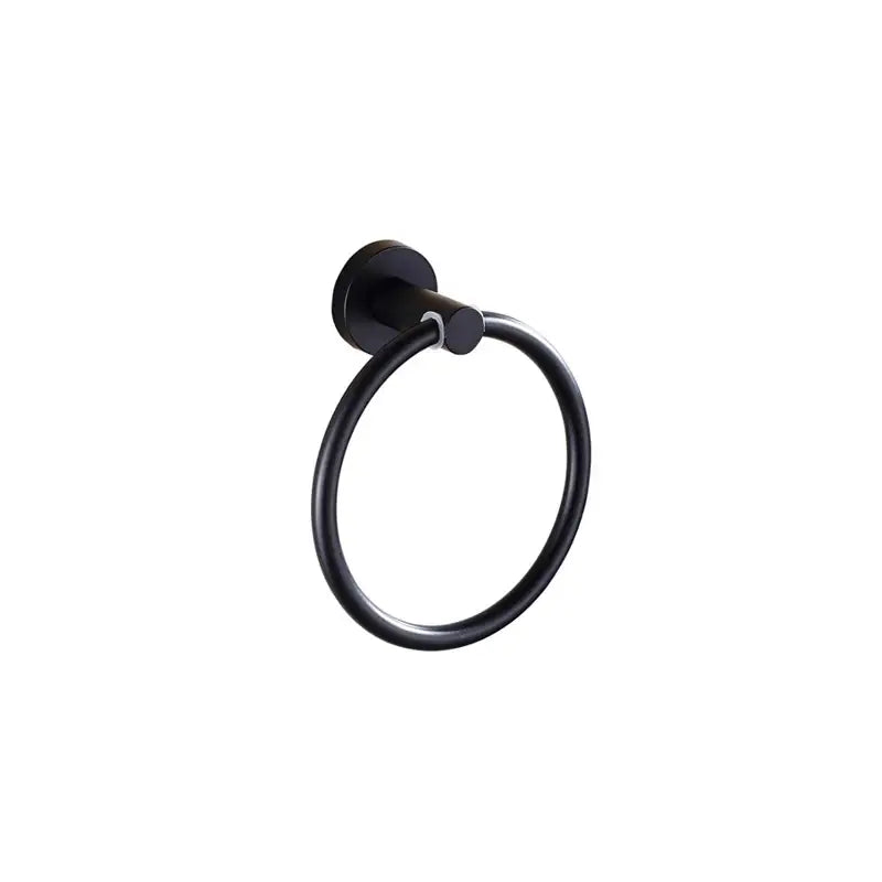 Matte black stainless steel bathroom set with double towel rack