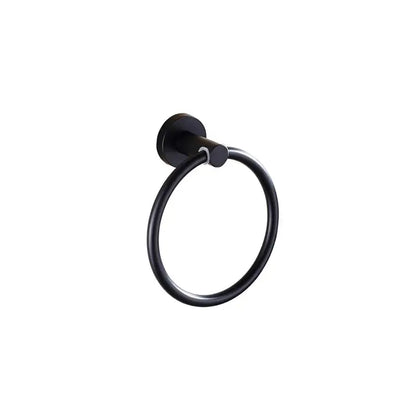 Matte black stainless steel bathroom set with double towel rack