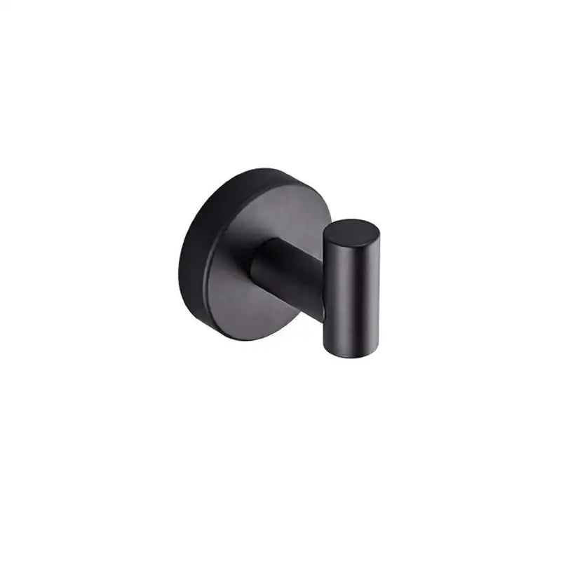 Matte black stainless steel bathroom set with double towel rack